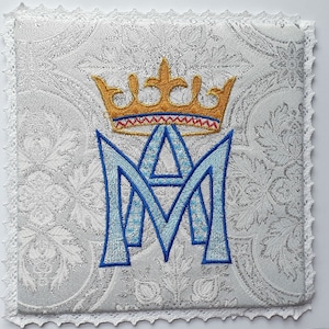 Marian Chalice Pall - White And Silver