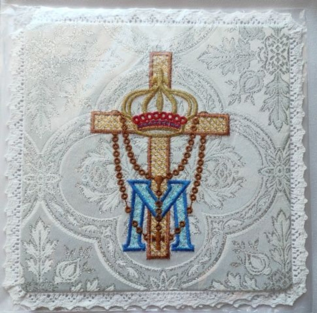 Chalice Pall Embroidered Marian Pattern M (5) - Etsy