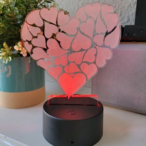 Custom Acrylic Light - Personalized 4x4 Size, Clear Acrylic, Laser Cut, Engraved, 4 Modes, 16 Colors, Remote Included