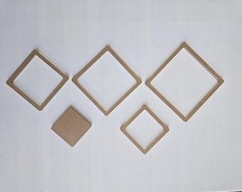 Quadratische Acrylfrässchablone mit abgerundeten Ecken