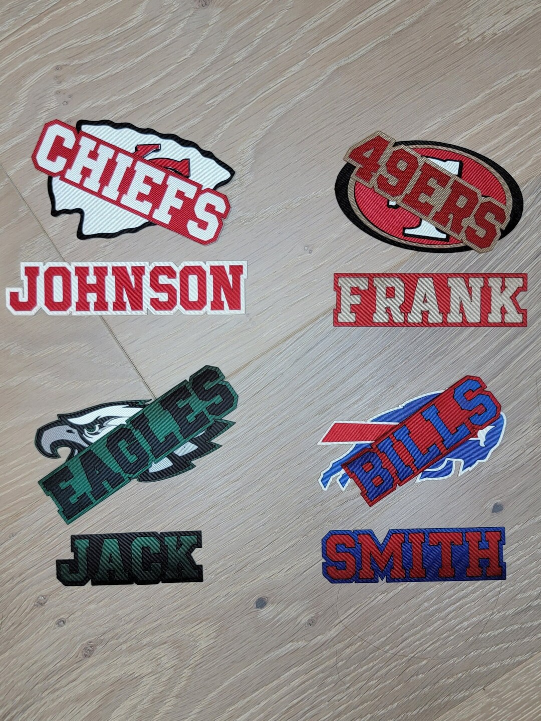 Custom Engraved Football Iron on Patches Etsy