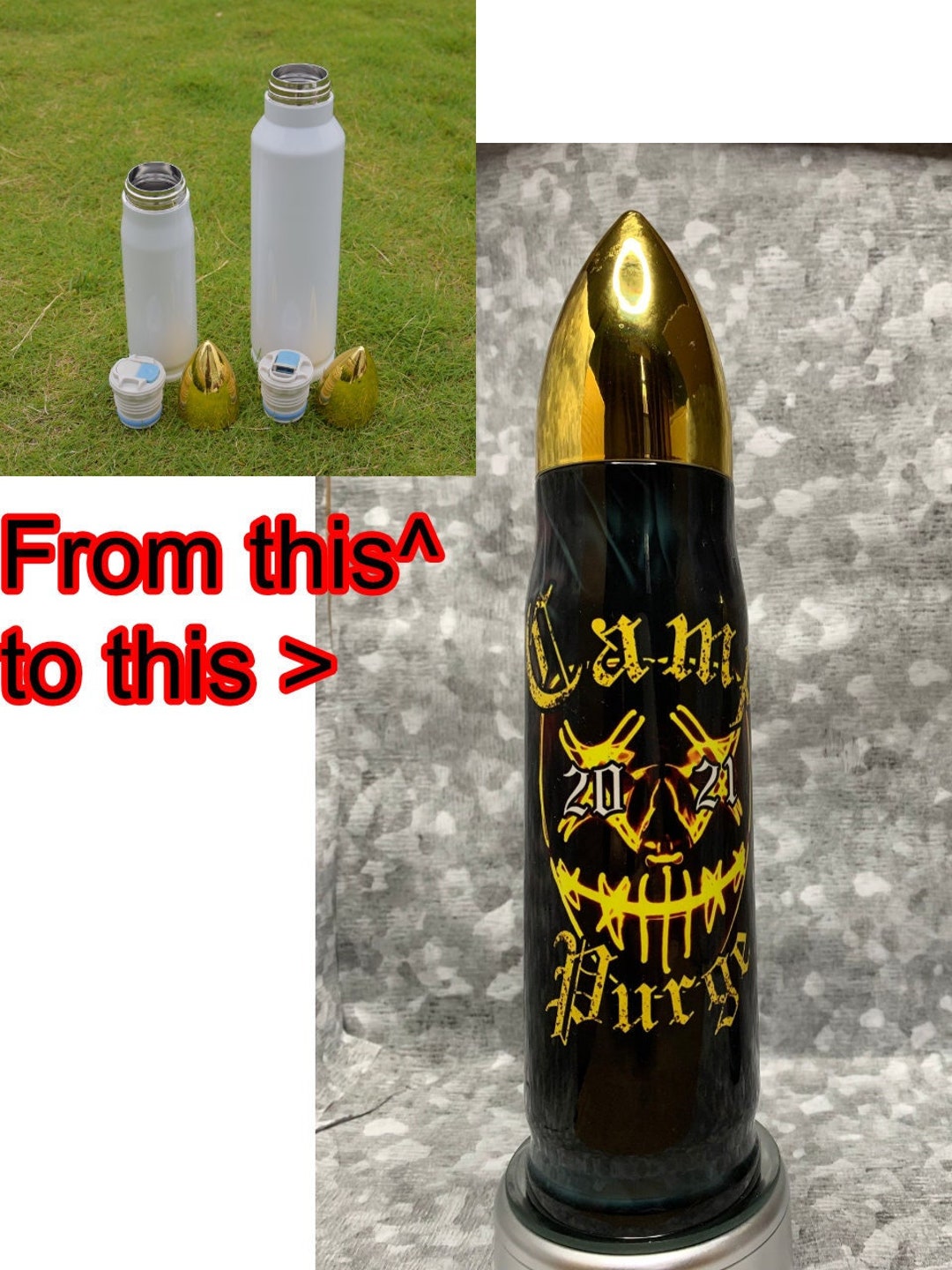 17oz & 33 Oz Sublimation Thermos Giant Flask Craft Supplies Bullet