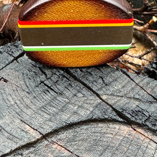 Handmade burger worry stone, Westinghouse micarta & richlite