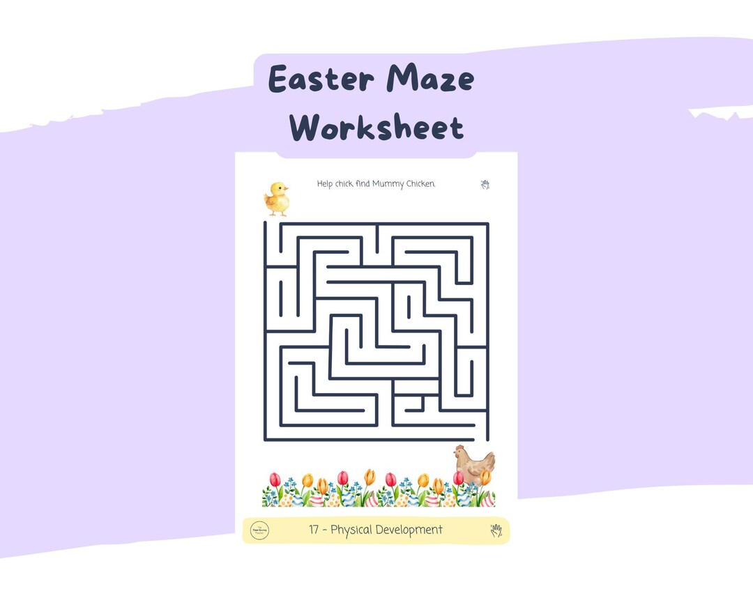 Easter Maze Worksheet | Spring Puzzle | EYFS Classroom Printable ...
