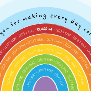 Carta di classe personalizzata DIGITALE Carta Arcobaleno per Studenti Carta di fine anno