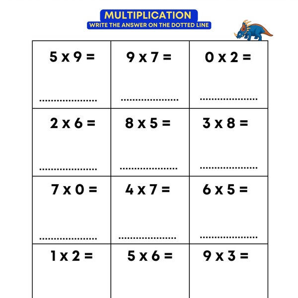 Multiplication Worksheets Etsy Multiplication Worksheets Etsy