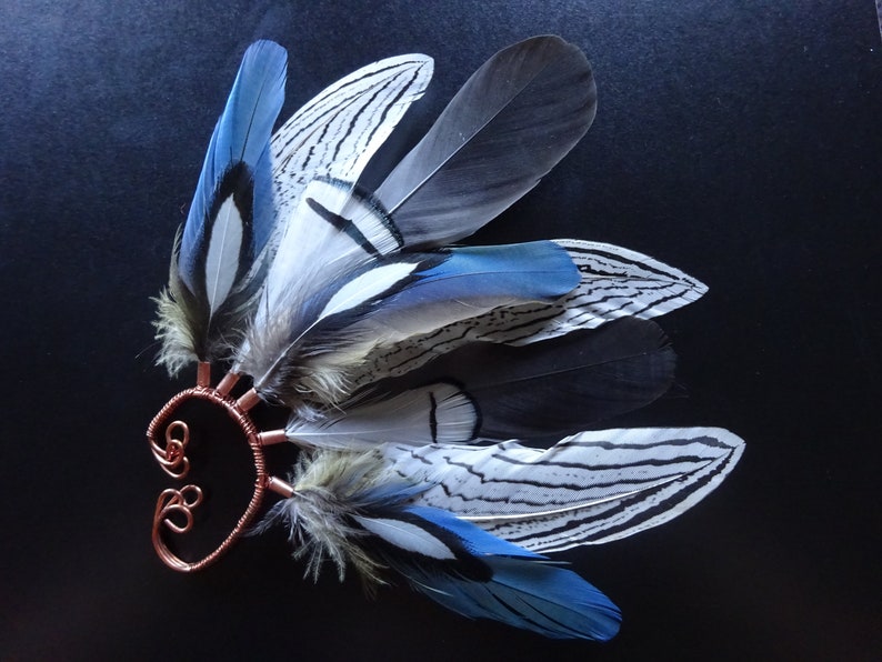 Macaw Feather Wirewrapped Ear Cuff Etsy