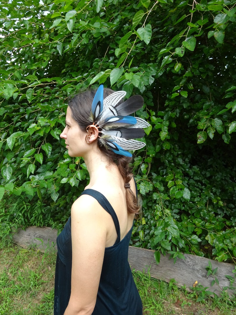 Macaw Feather Wirewrapped Ear Cuff Etsy