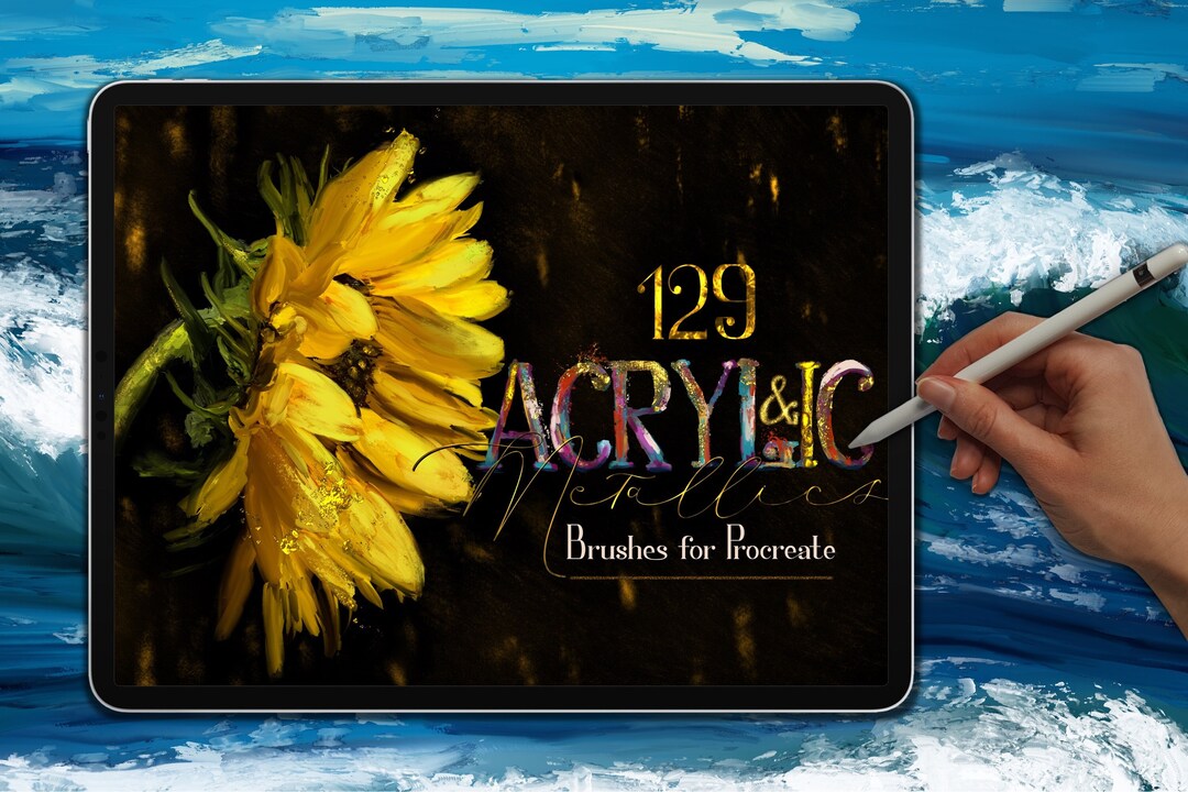 Acrylic & Metallics Brush Set for Procreate App - Etsy