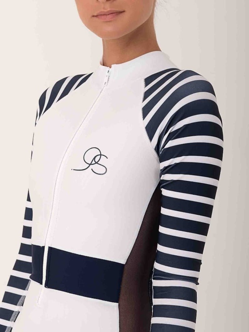 Swimsuits for women, One piece Long sleeve White Swimsuit & Sustainable Longsleeve Surfsuit image 7