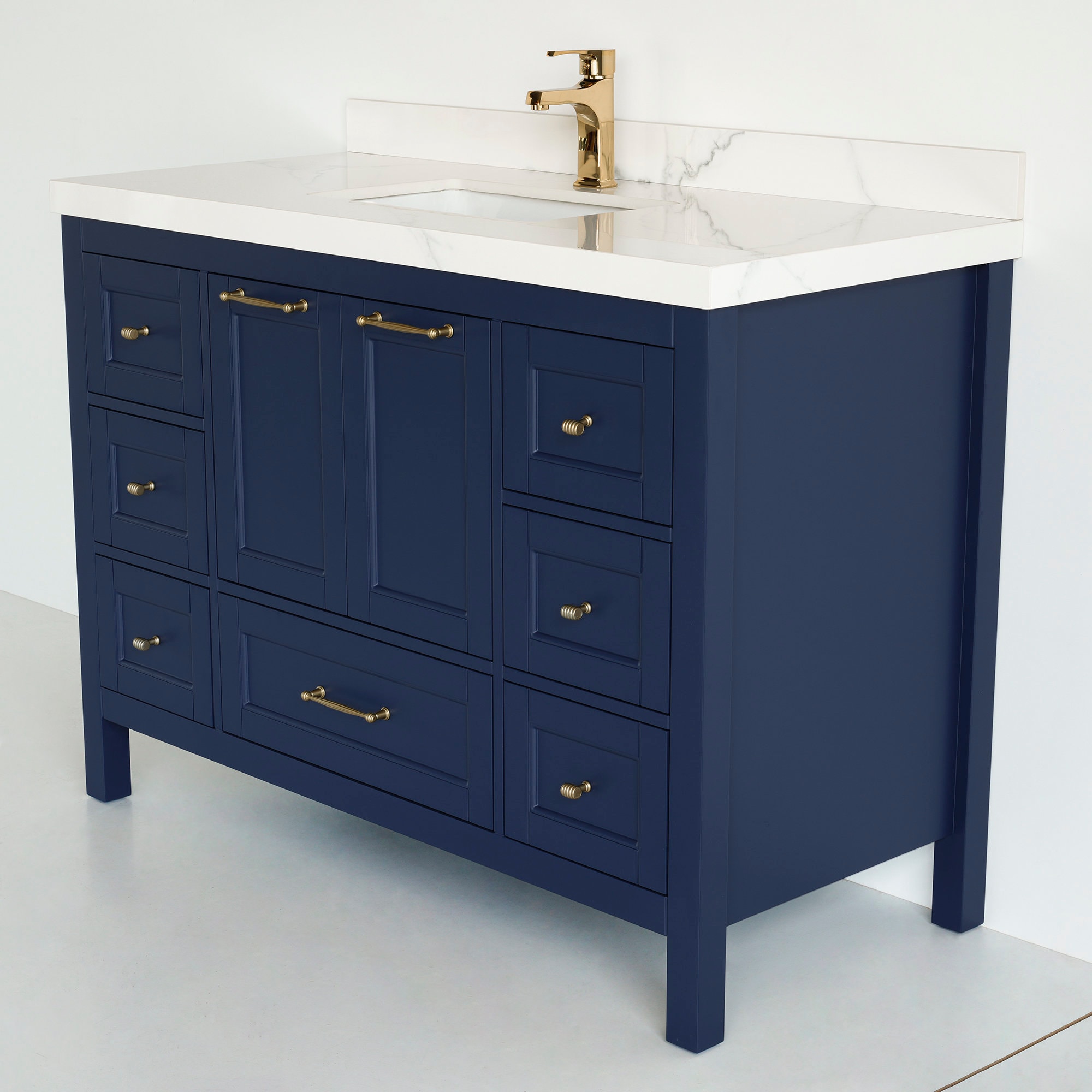 48 Inch Selena Rosa Navy Blue Single Sink Bathroom Vanity Cabinet - Etsy