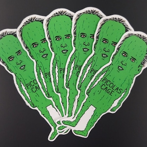 Nicolas Cage six pack Vinyl Decal Stickers Picolas Cage 4&quot; sticker set - Nic Cage novelty