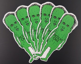 Nicolas Cage six pack stickers Picolas Cage 4" sticker set - Nic Cage novelty