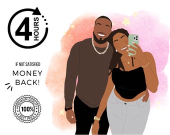 Custom Faceless Portrait: Minimalist Couple or Family Art (Digital Copy)