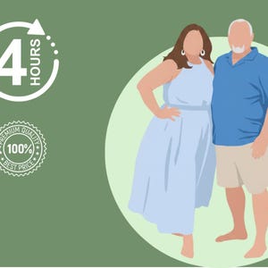 Custom Faceless Portrait: Minimalist Couple Illustration (Digital Copy)