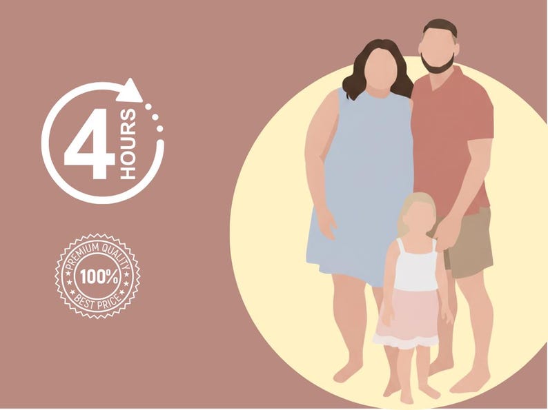 Custom Faceless Portrait: Minimalist Couple Illustration (Digital Copy) image 4