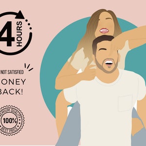 Anniversary gift, Faceless Portrait, custom illustration, photo illustration, personalised photo, personalised portrait, Weedding gift