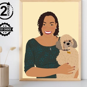 Custom pet portrait from photo, Custom cat portrait from photo, , Pet Cartoon Style, Custom Cat Gift, custom pet illustration