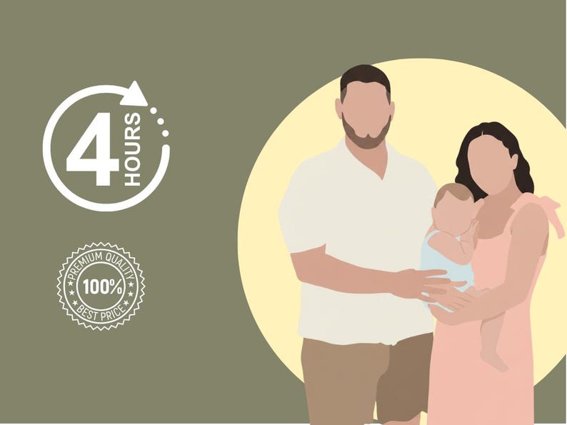 Custom Faceless Portrait: Minimalist Couple Illustration (Digital Copy) image 2