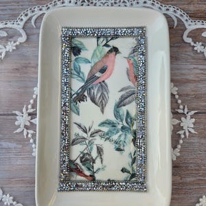 Floral Ceramic Trinket Dish – Handmade Jewelry Tray – Flower Ring Holder – Botanical Vanity Tray – Gift for Her