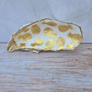 Handmade Decoupage Oyster Shell Dish | Coastal Decor | Jewelry Holder | Trinket Dish | Gifts For Her | Floral