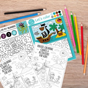 Kids Pirate Party Activity Booklet plus Individual Pages | Kids Printable for Party or Activity Time | Instant Digital PDF Download