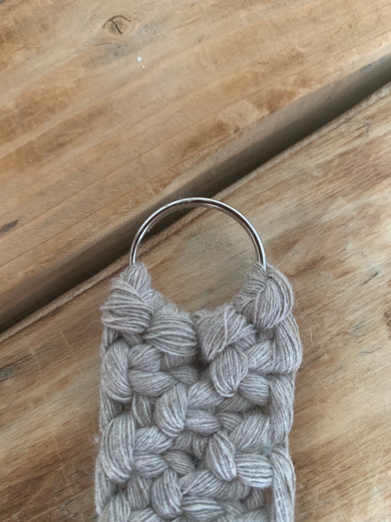 Light Grey Macrame Keychain - Etsy