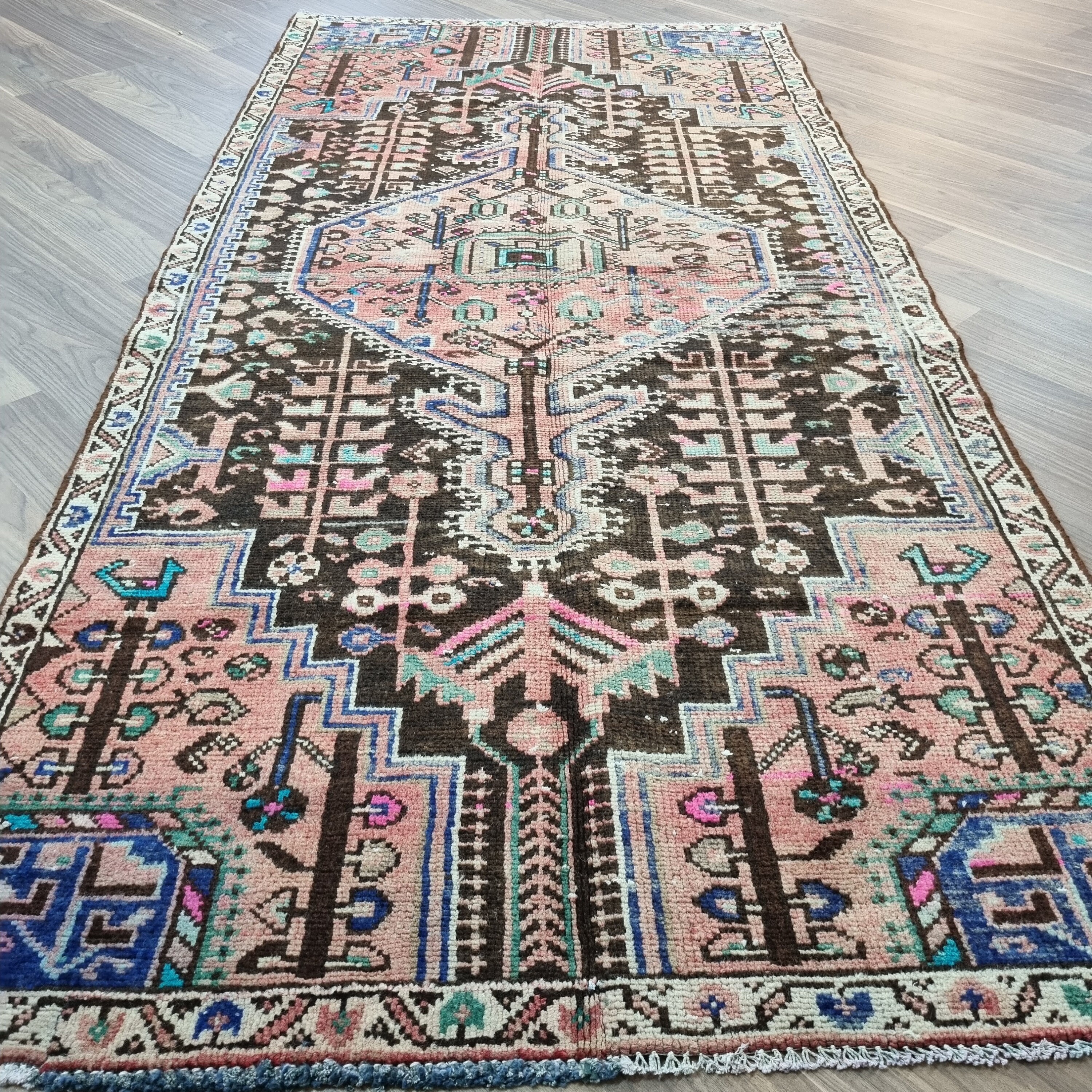 Turkish Vintage Rug, 7.2 X 3.3 Ft - (220x100 Cm) Unique Beautiful