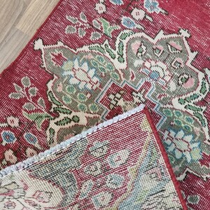 Turkish vintage rug, 8.5 x 2.1 ft - (260x65 cm) Unique beautiful Turkish vintage carpet- free shipping