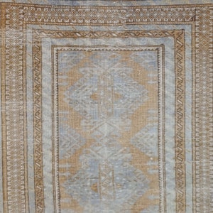 Turkish vintage rug, 6.9 x 3.1 ft - (210x95 cm) Unique beautiful Turkish vintage carpet- free shipping