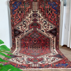 Turkish vintage rug handmade, 6 x 3.6 ft - (183x110 cm) Unique beautiful Turkish vintage carpet- free shipping