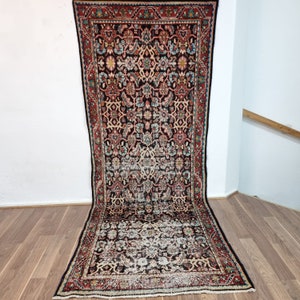 Turkish vintage rug, 9.4 x 3.5 ft - (300x100 cm) Unique beautiful Turkish vintage carpet- free shipping