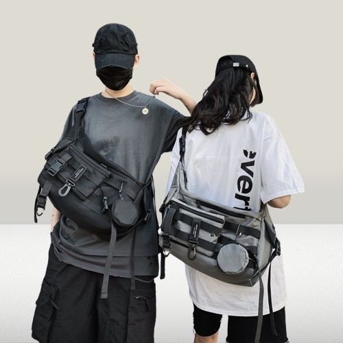 Waist bag, cross-body bag, men's trendy ins, small shoulder bag, Japanese  men's chest bag, versatile workwear, casual student sports, boys' waist bag