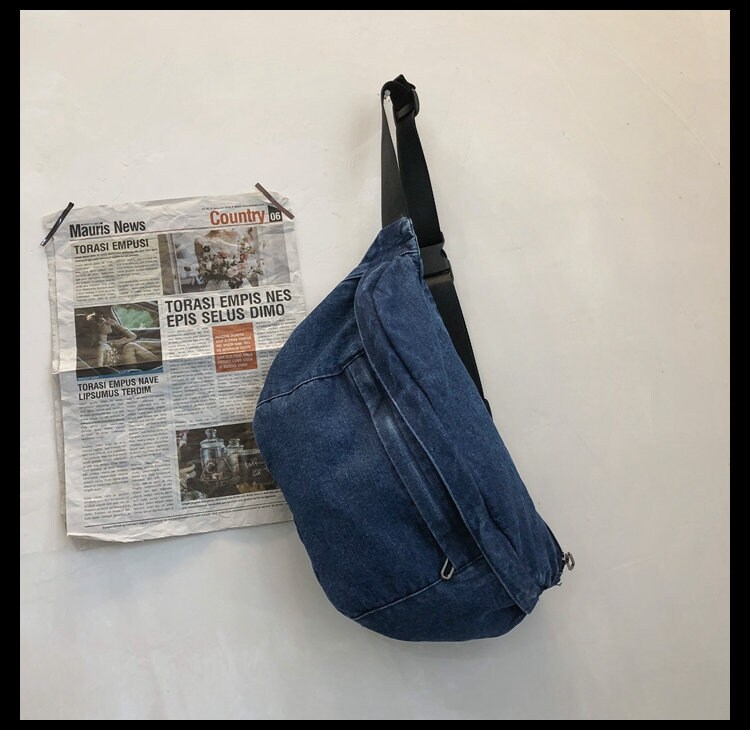 Washable Canvas Denim Messenger Bags Unisex Crossbody Bag Etsy