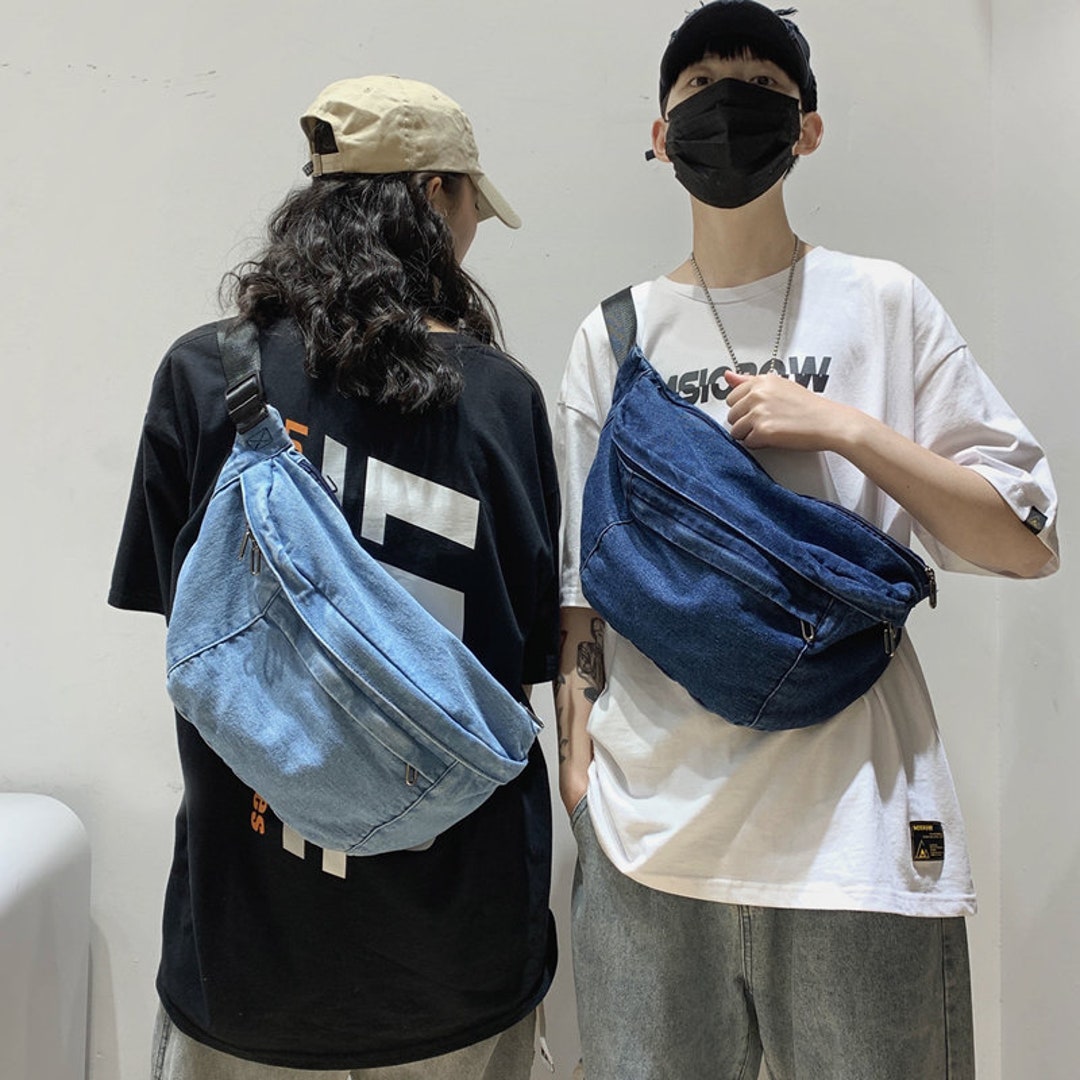 Washable Canvas Denim Messenger Bags Unisex Crossbody Bag Etsy