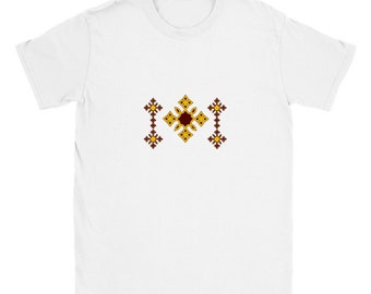 Habesha Style Design Classic Unisex Crewneck T-shirt - Ethiopian t-shirt - Eritrean t-shirt