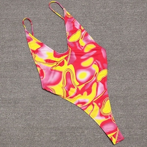 Sexy High Leg Cut One Piece Swimsuit Thong Swimwear Women - Etsy