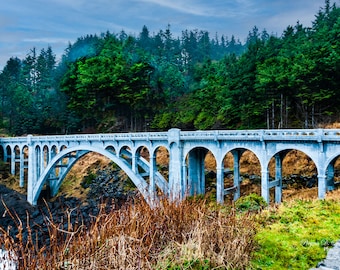 Rocky Creek Bridge, Conde McCullough Bridge, Lincoln County Oregon, Oregon Bridge Photo