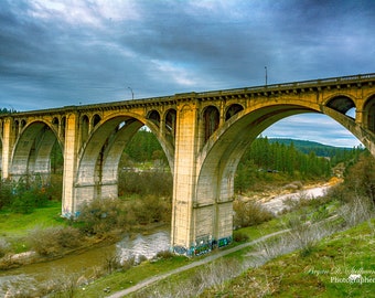 Sunset Blvd Bridge Photo, Washington State Scenery, Spokane Washington Photography, Latah Creek Photo, National Register,  Print/Canvas