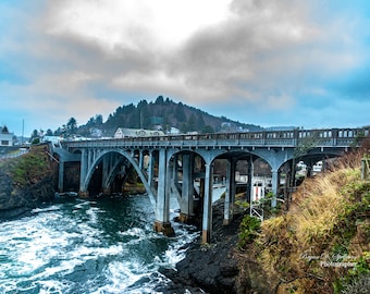 Depoe Bay Bridge, Conde McCullough Bridge, Lincoln County Oregon, Oregon Bridge Photo