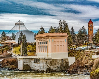 Havermale Island Spokane River Washington, Riverfront Park Photo, Washington State Scenery, 1974 World's Fair Memories