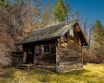 The Old Chinese Jail, Railroad History Photo, Northern Pacific Railroad History, Mountain Cabin Photo