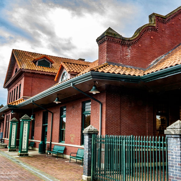 Historic Centralia Station, Northern Pacific Station, Washington State Photography, Railroad Photography, Living Room Art