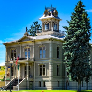 Palacio de Justicia del Condado de Columbia en Washington, Foto del Palacio de Justicia Histórico, Paisaje del Estado de Washington, Arquitectura de la Región de Palouse
