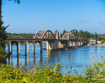 Siuslaw River Bridge Art, Florence Oregon Scenic Print, Captivating Landscape Photography for Home & Business Walls, Perfect for Home Decor