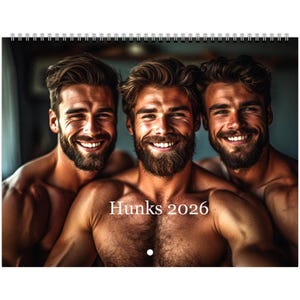 2026 Hunky Bare-Chested Men Calendar – 12 Months of Eye Candy – 11x17" Wall Calendar – Perfect for Framing After Use!
