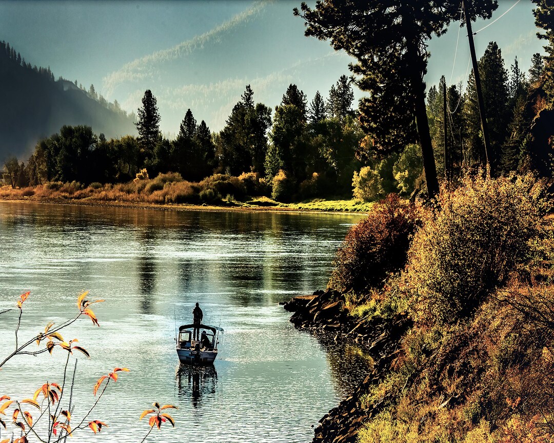 Sunday on the River – Autumn Landscape Photography Print, Peaceful ...