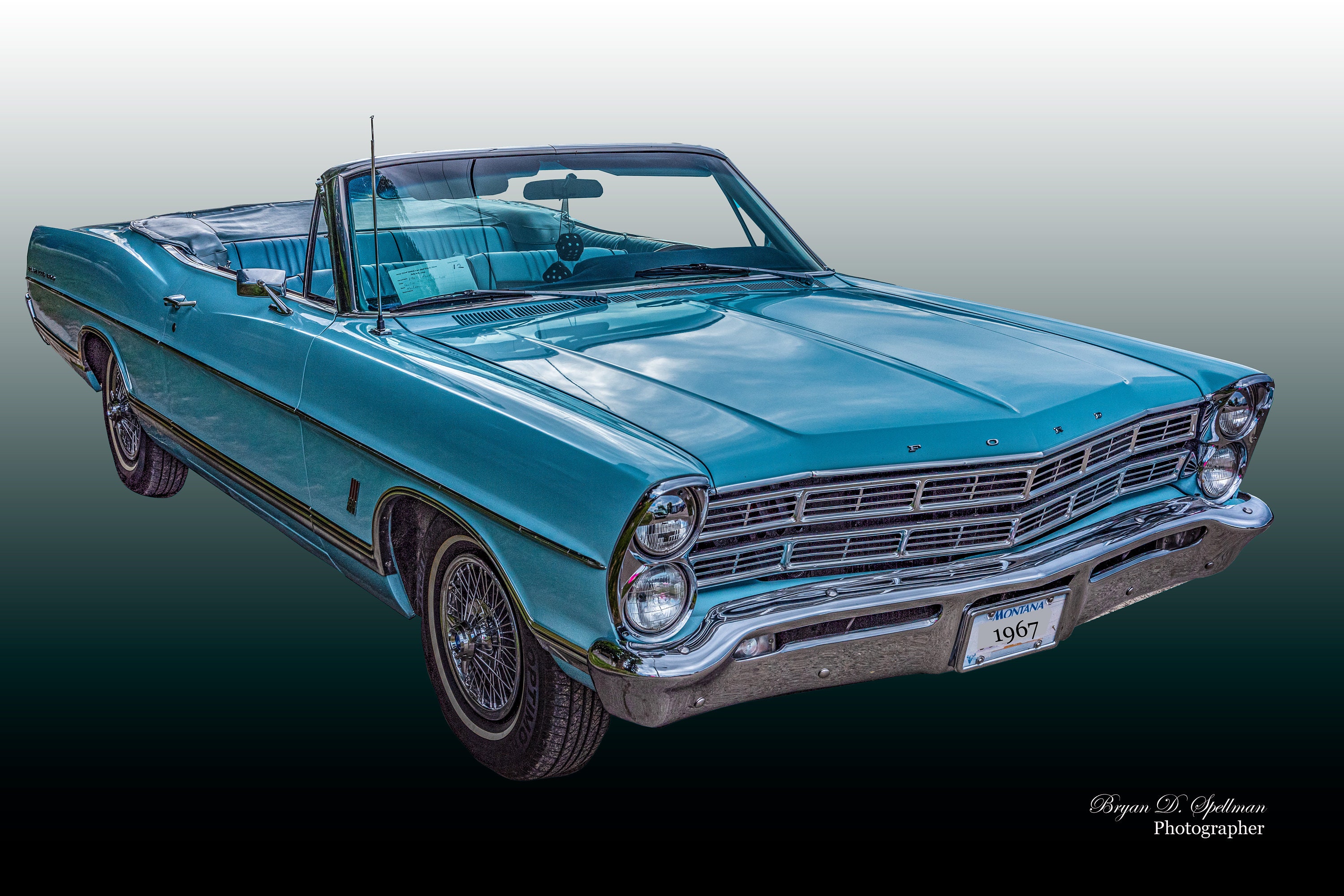 1967年式フォード・ギャラクシー500コンバーチブルのウォールアート