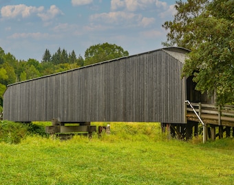 The Gray's River Covered Bridge, Wahkiakum County, Washington State, Bridge Wall Art, Covered Bridge Home Decor, Washington Photography