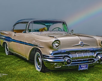1957 Pontiac Star Chief, 1950s American Cars, Classic Car Photo, Glossy Photo Print, Stretched Canvas Wall Art, Giclée Print Wall Art
